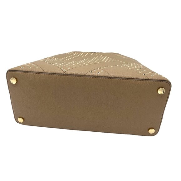 MICHAEL Michael Kors Adele Large Tan Leather Tote Handbag with Grommets - Picture 7 of 12